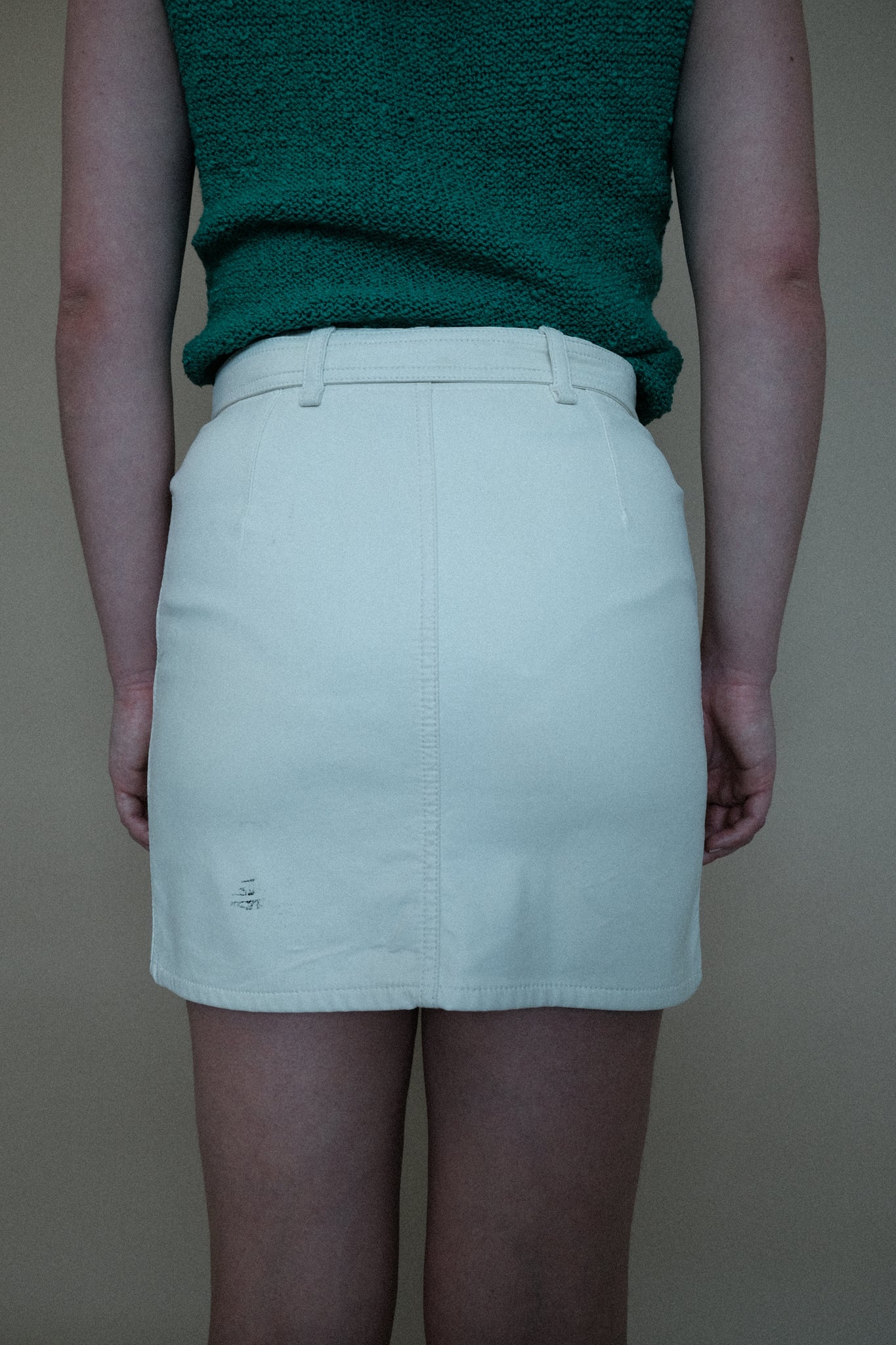 White Faux Leather Versace Sport Skirt