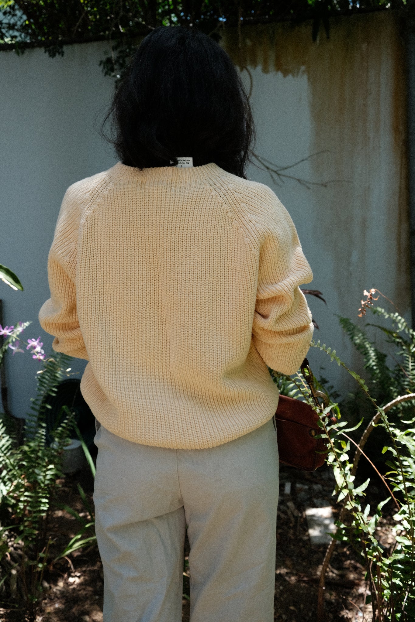 Yellow Ribbed Cotton Sweater