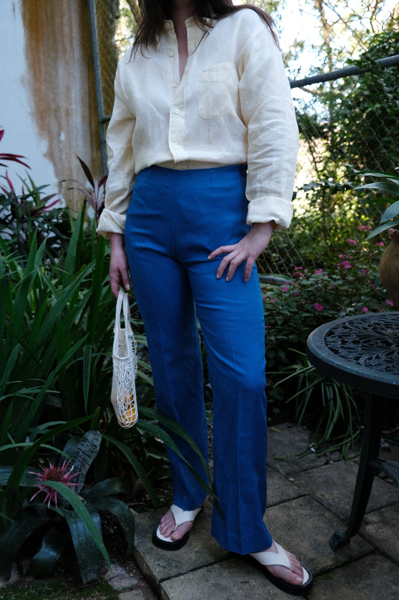 Blue High Waisted Trousers