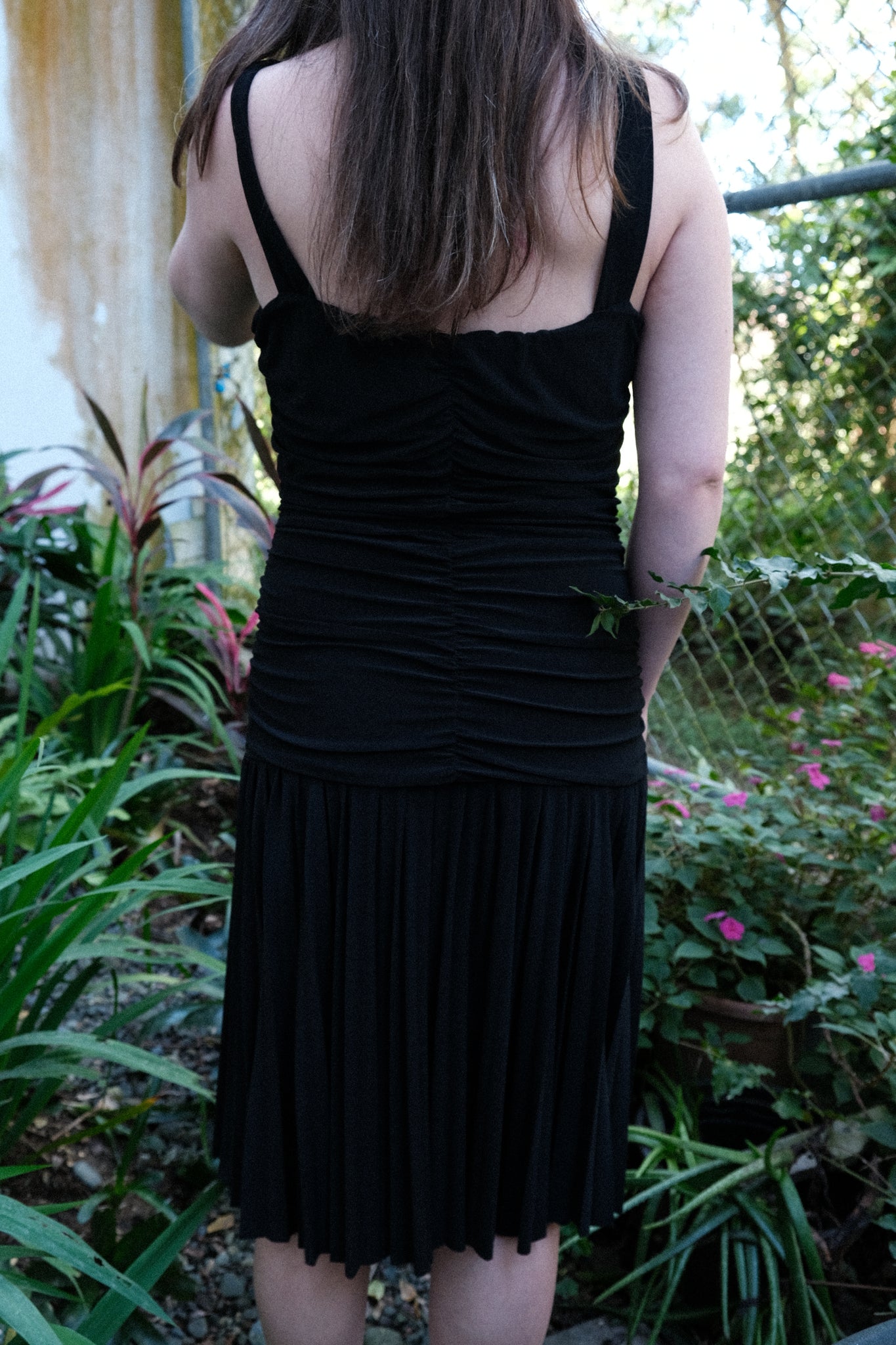 Ruched Black Dress