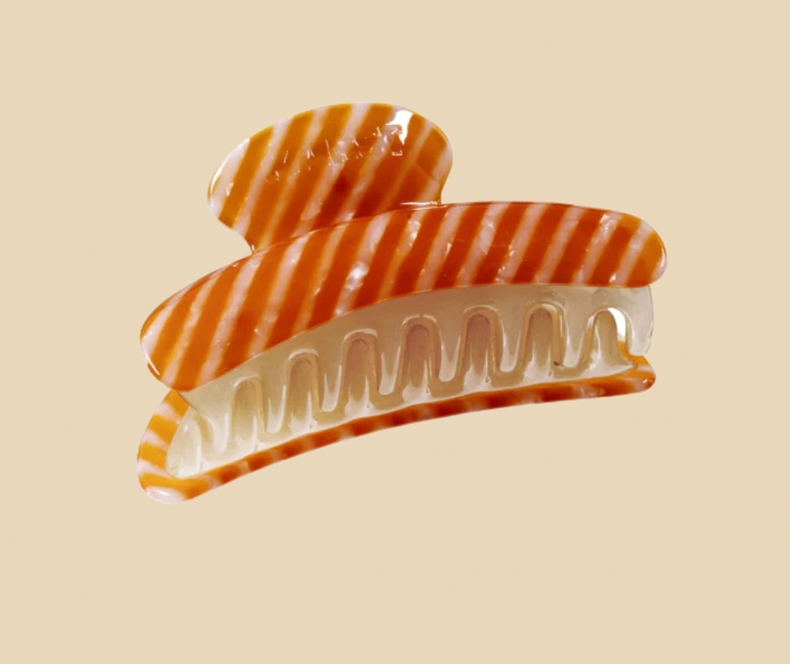The Classic Hair Claw Clip in Candy Stripe